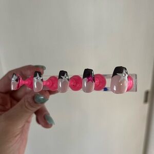 brown and Pink Star Nail Set